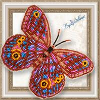 фото BGP-067 Набір для вишивання бісером на прозорій основі "3D Метелик Euptychia Agatha"