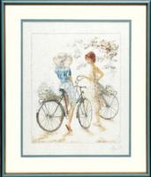 фото PN-0007949 Набір для вишивки хрестом LanArte Girls on Bicycle "Дівчата на велосипедах"