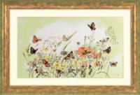 pn-0007967 набор для вышивки крестом lanarte flowers/butterfly "бабочки на лугу" | интернет-магазин Елена-Рукоделие