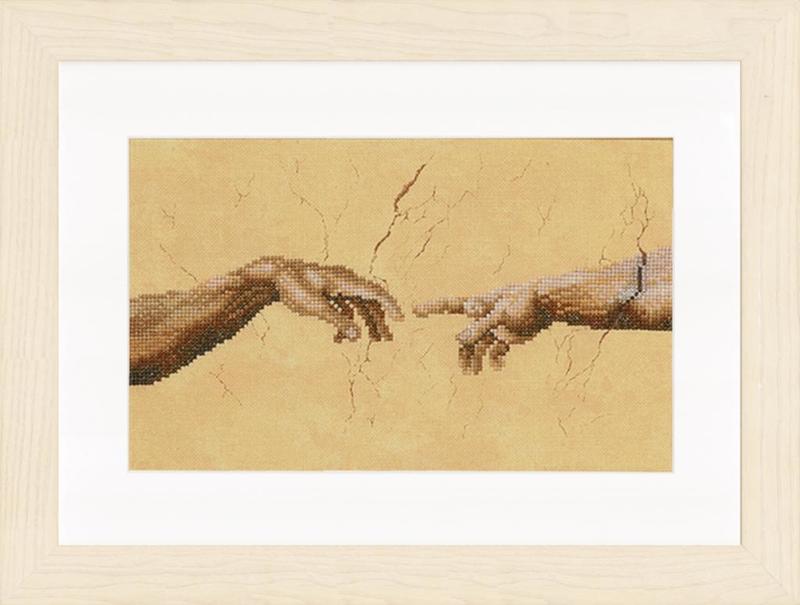 pn-0007975 набор для вышивки крестом lanarte creation (2 hands) "сотворение адама" | интернет-магазин Елена-Рукоделие