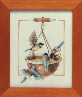 PN-0007976 (34540) Набір для вишивки хрестом LanArte Feeding Dish with Birds "Птахи біля годівниці" | інтернет-магазин 'Елена-Рукоделие'