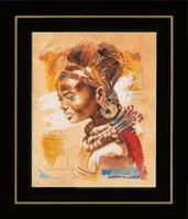 pn-0008009 набор для вышивки крестом lanarte african woman "африканская девушка" | интернет-магазин Елена-Рукоделие
