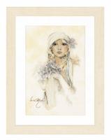фото pn-0008013 набор для вышивки крестом lanarte lady with lilac flower / sara moon "девушка с сиреневым цветком / сара мун" 