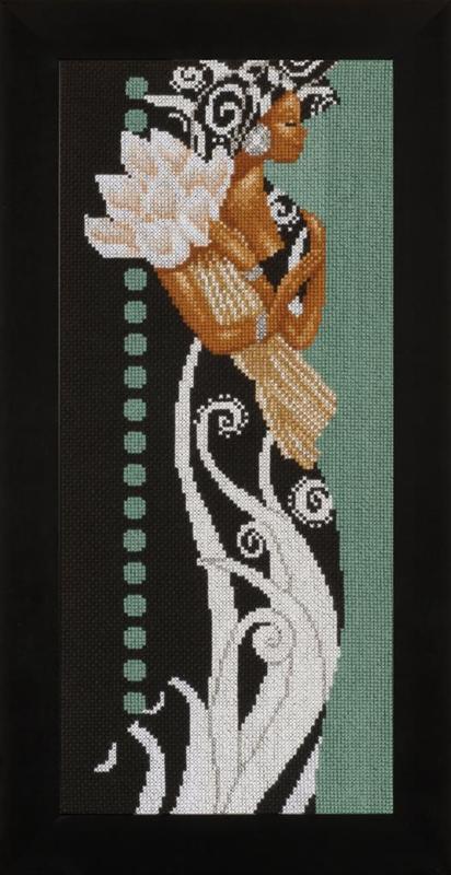 PN-0008187 Набір для вишивки хрестом LanArte African lady with flowers "Африканська леді з квітами" | інтернет-магазин 'Елена-Рукоделие'