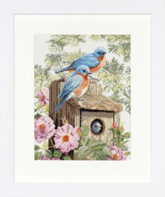 PN-0008197 Набір для вишивки хрестом LanArte Garden Blue Birds "Сад синіх птахів" | інтернет-магазин 'Елена-Рукоделие'