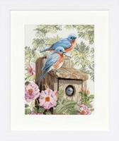 фото pn-0008197 набор для вышивки крестом lanarte garden blue birds "сад синих птиц"