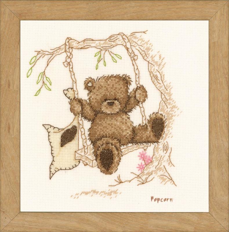 PN-0011188 Набір для вишивання хрестом Vervaco Bear Swing "Ведмедик на гойдалці" | інтернет-магазин 'Елена-Рукоделие'
