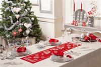 pn-0012919 набор для вышивания крестом (дорожка на стол) vervaco snowflakes on red "снежинки на красном" | интернет-магазин Елена-Рукоделие