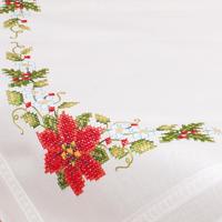 pn-0013213 набор для вышивания крестом (скатерть) vervaco "рождественские розы" | интернет-магазин Елена-Рукоделие
