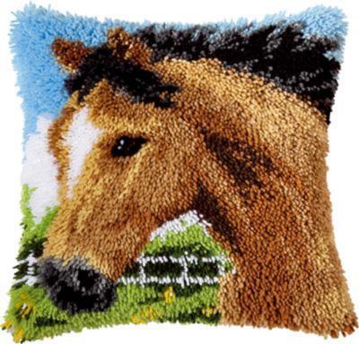 pn-0014184 набор для вышивания подушки (ковроткачество) vervaco stallion "лошадь" | интернет-магазин Елена-Рукоделие