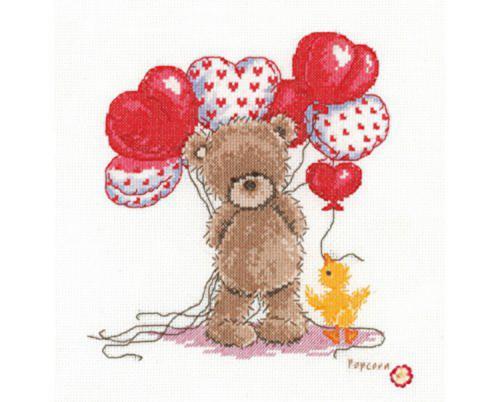 pn-0143713 набор для вышивки крестом vervaco lovely balloons "милые воздушные шарики" | интернет-магазин Елена-Рукоделие