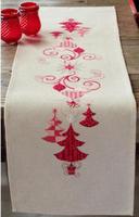 pn-0144712 набор для вышивания крестом (дорожка на стол) vervaco christmas decks "красные рождественские украшения" | интернет-магазин Елена-Рукоделие