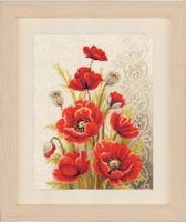pn-0146330 набор для вышивки крестом vervaco poppies and swirls "маки в узорах" | интернет-магазин Елена-Рукоделие
