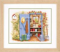 pn-0146451 набор для вышивки крестом vervaco tool shed picture "мой садовый сарайчик" | интернет-магазин Елена-Рукоделие