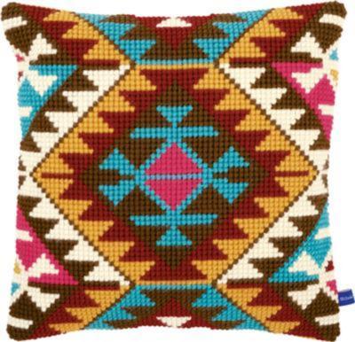 pn-0146715 набор для вышивания крестом (подушка) vervaco ethnic print "этнический принт" | интернет-магазин Елена-Рукоделие