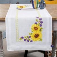 pn-0147030 набор для вышивания крестом (дорожка на стол) vervaco sunflowers "подсолнухи" | интернет-магазин Елена-Рукоделие