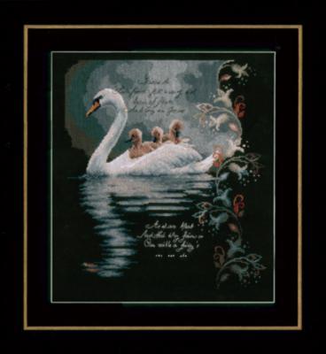 PN-0147904 Набір для вишивки хрестом LanArte Swan with Cygnets "Лебідь з лебедятками"  | інтернет-магазин 'Елена-Рукоделие'