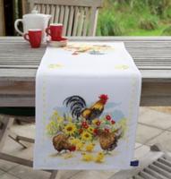 pn-0148360 набор для вышивания крестом (дорожка на стол) vervaco chickens "кукареку" | интернет-магазин Елена-Рукоделие
