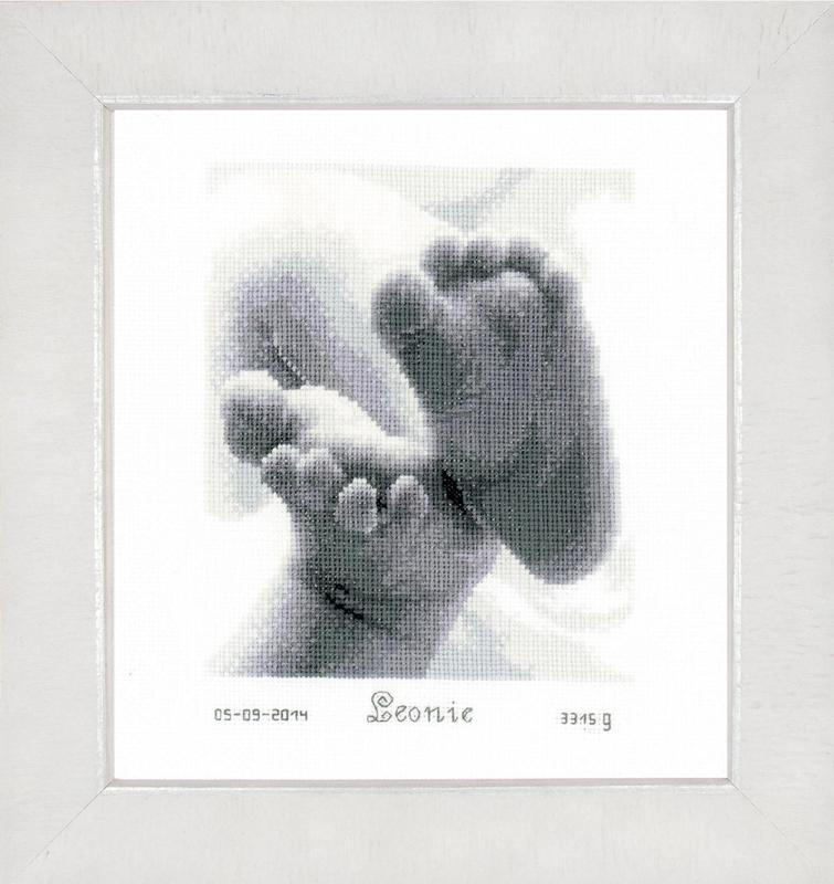 PN-0149170 Набір для вишивання хрестом Vervaco Baby Feet Birth Sampler "Маленькі ніжки" | інтернет-магазин 'Елена-Рукоделие'