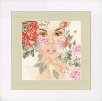 pn-0149291 набор для вышивки крестом lanarte flowers face "лицо в цветах" | интернет-магазин Елена-Рукоделие