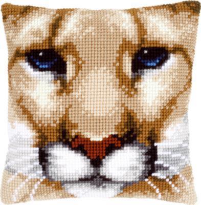PN-0149921 Набір для вишивання хрестом (подушка) Vervaco Wild Cat "Пума" | інтернет-магазин 'Елена-Рукоделие'