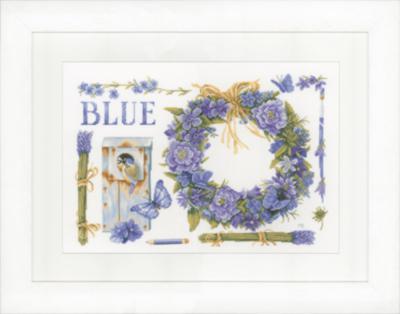 PN-0149993 Набір для вишивки хрестом LanArte Lavender Wreath &amp; Blue Tit "Лавандовий вінок та блакитна синиця" | інтернет-магазин 'Елена-Рукоделие'