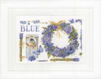 фото pn-0149993 набор для вышивки крестом lanarte lavender wreath & blue tit "лавандовый венок и голубая синица"