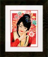 pn-0149999 набор для вышивки крестом lanarte asian flower girl "азиатская девушка в цветах" | интернет-магазин Елена-Рукоделие