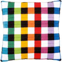 PN-0150843 Набір для вишивання гладдю (подушка) Vervaco Coloured Square Design "Різнокольорові квадрати" | інтернет-магазин 'Елена-Рукоделие'