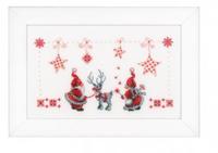pn-0154476 набор для вышивки крестом vervaco christmas elves "рождественские гномики" | интернет-магазин Елена-Рукоделие