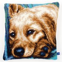 pn-0154482 набор для вышивания крестом (подушка) vervaco cute dog "милая собака" | интернет-магазин Елена-Рукоделие