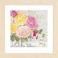 pn-0155030 набор для вышивки крестом lanarte pastel flowers in vase "пастельные цветы в вазе" | интернет-магазин Елена-Рукоделие