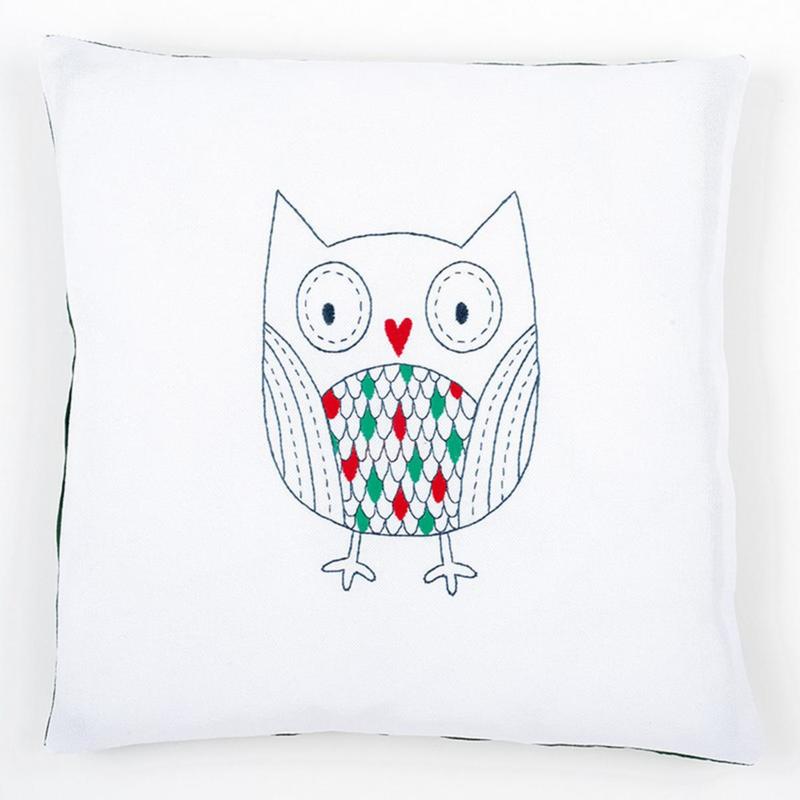 PN-0155287 Набір для вишивання гладдю (подушка) Vervaco Owl "Сова" | інтернет-магазин 'Елена-Рукоделие'