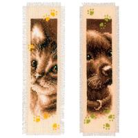 pn-0155362 набор для вышивки крестом vervaco закладка cat and dog "кошка и собака" | интернет-магазин Елена-Рукоделие