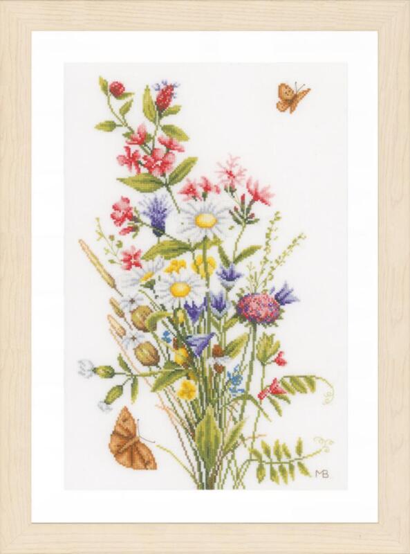 pn-0155693 набор для вышивки крестом lanarte field flowers "полевые цветы" | интернет-магазин Елена-Рукоделие