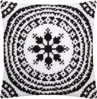 pn-0155756 набор для вышивания крестом (подушка) vervaco black and white "черный и белый" | интернет-магазин Елена-Рукоделие