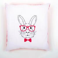 фото PN-0155964 Набір для вишивання гладдю (подушка) Vervaco Rabbit with Pink Glasses "Кролик у рожевих окулярах"