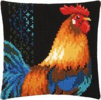 pn-0156228 набор для вышивания крестом (подушка) vervaco rooster "петух" | интернет-магазин Елена-Рукоделие
