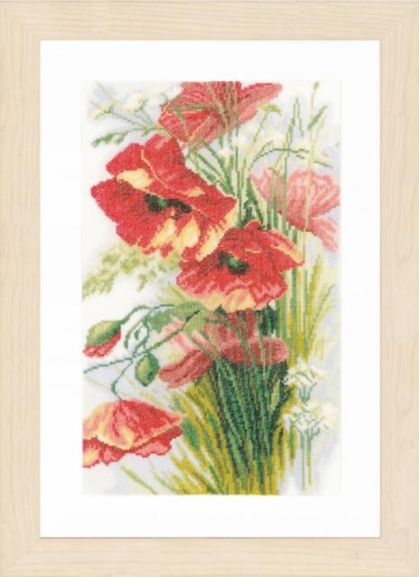 pn-0156301 набор для вышивки крестом lanarte poppies "маки" | интернет-магазин Елена-Рукоделие