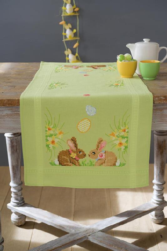PN-0156711 Набір для вишивання хрестом (доріжка на стіл) Vervaco Easter Bunnies "Пасхальні зайці" | інтернет-магазин 'Елена-Рукоделие'
