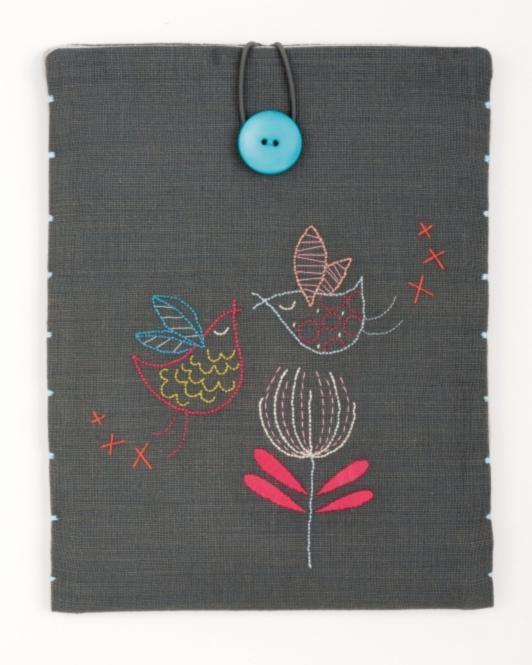 pn-0156733 набор для вышивки гладью vervaco чехол для планшета stylized birds "стилизованные птицы" | интернет-магазин Елена-Рукоделие