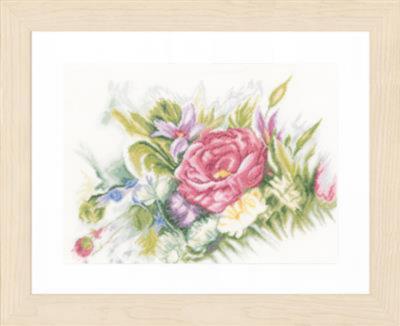 PN-0156942 Набір для вишивки хрестом LanArte Watercolor flowers "Акварельні квіти" | інтернет-магазин 'Елена-Рукоделие'