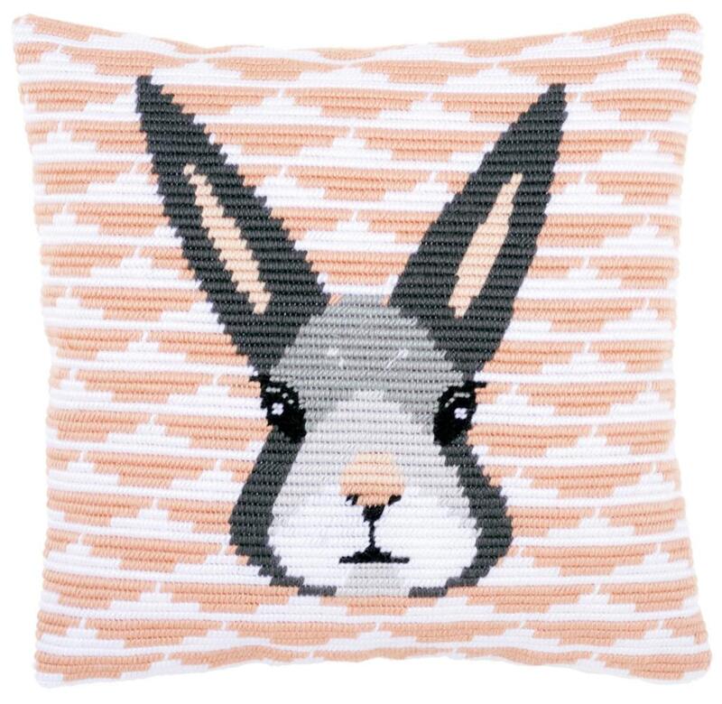 pn-0158278 набор для вышивания подушки (гобелен) vervaco yvonne "кролик" | интернет-магазин Елена-Рукоделие