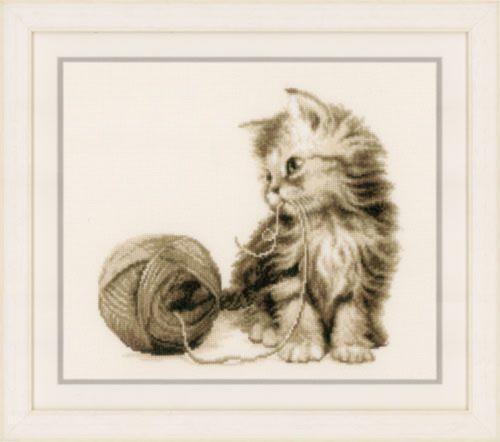 pn-0162378 набор для вышивки крестом vervaco kitten "котенок" | интернет-магазин Елена-Рукоделие