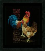 pn-0162577 набор для вышивки крестом vervaco chicken & rooster "курица и петух" | интернет-магазин Елена-Рукоделие