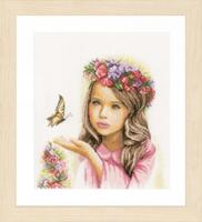 PN-0164072 Набір для вишивки хрестом LanArte Angel with Butterflies "Янгол з метеликами" | інтернет-магазин 'Елена-Рукоделие'