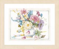 фото PN-0165375 Набір для вишивки хрестом LanArte Flowers in white pot "Квіти у білому горщику"