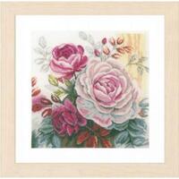 pn-0165376 набор для вышивки крестом lanarte pink rose "розовая роза" | интернет-магазин Елена-Рукоделие