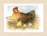 PN-0165381 Набір для вишивки хрестом LanArte Mother Hen "Мати курка" | інтернет-магазин 'Елена-Рукоделие'