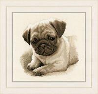 pn-0169650 набор для вышивки крестом vervaco pug dog "мопс" | интернет-магазин Елена-Рукоделие